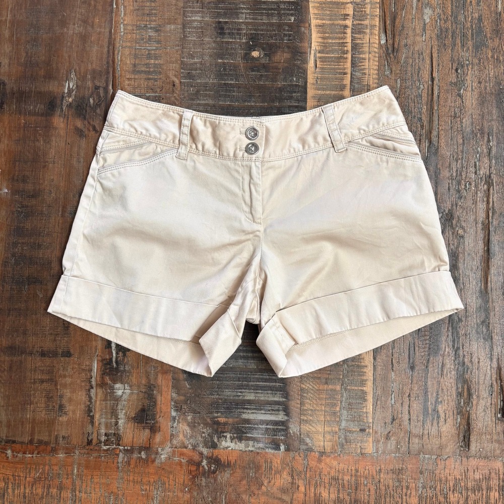 White House Black Market Preppy Summer Essential Chino Cuffed Shorts Mid Rise 4